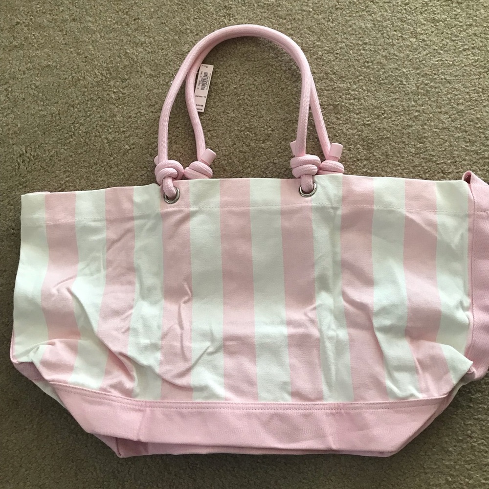 Pink Stripes Tote Bag